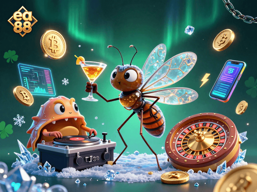 Win big with ea 88 at the captivating casino, featuring vibrant characters and dynamic game elements.