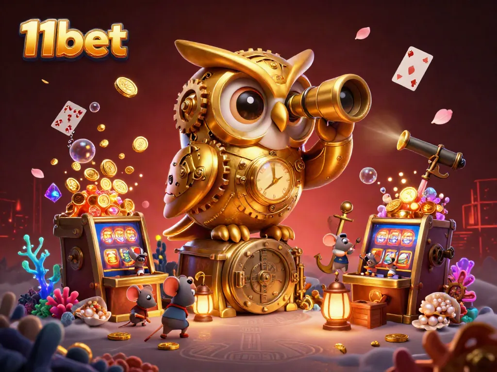 Experience thrilling gameplay at 11bet with a vibrant digital casino scene featuring unique characters and rich game elements.