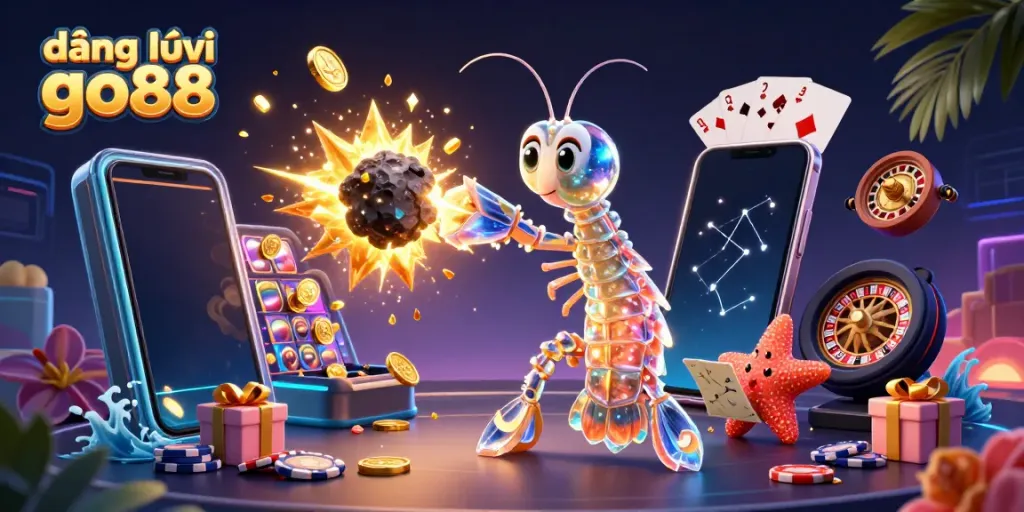 Engage in fun gaming with đăng ký go88 featuring a dynamic scene of casino gambling elements.