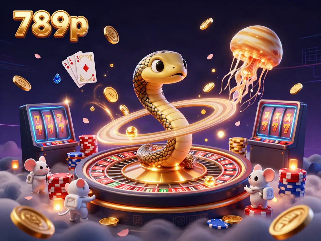 Experience the thrilling universe of 789p with a vibrant casino scene featuring a whimsical roulette atmosphere.