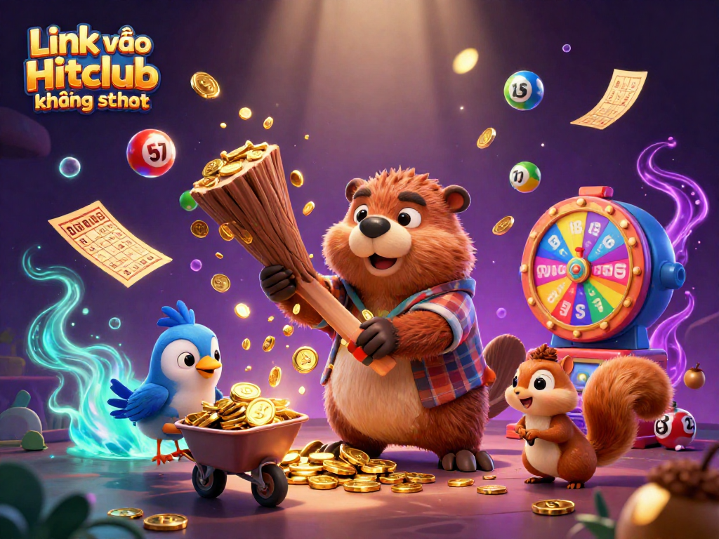 Experience the thrill of Link vào Hitclub không chặn with dynamic lottery elements and vibrant characters.