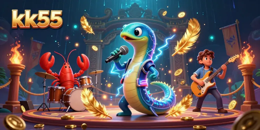 Experience the excitement of kk55 as the electric eel DJ performs in an underwater casino.