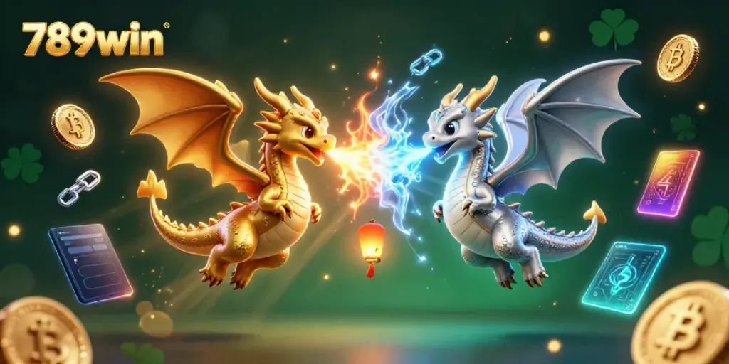 Engage with 789win's vibrant dragon-themed crypto casino world showcasing action-packed gaming elements.
